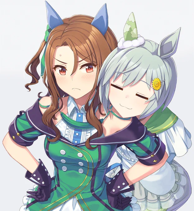 キングとウンスがイチャついてるだけの絵を描いてみたくなったので。#ウマ娘 