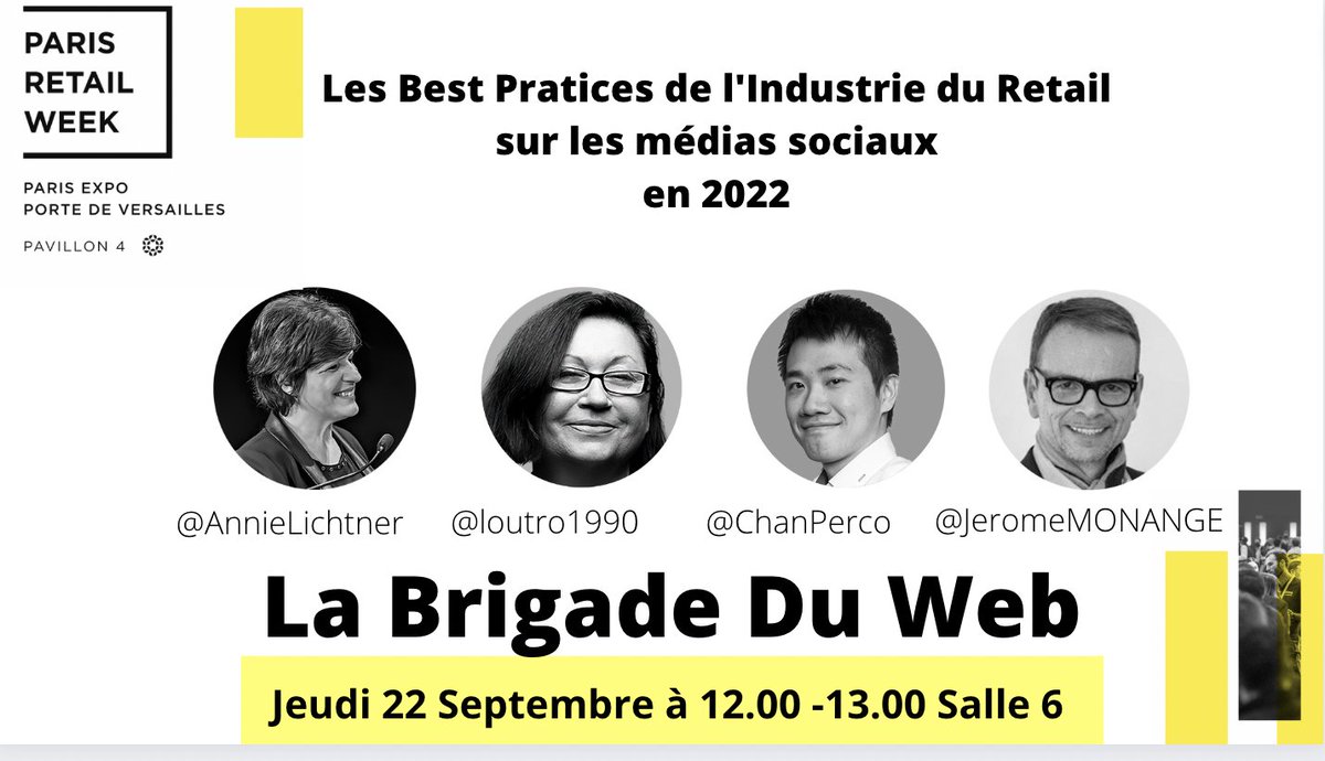 AnnieLichtner's tweet photo. ‼️ #SaveTheDate @louto1990 @ChanPerco @JeromeMONANGE @LaBrigadeDuWeb sont impatients de vous retrouver sur @PRWOfficial
🗓️22/09 12.00 -13.00 salle 6
"Les Best Pratices de l'Industrie du Retail
sur les médias sociaux en 2022 "
▶️https://t.co/hGeeGXvDul
#Socialmedia #tendances https://t.co/PMQJLdPUh2
