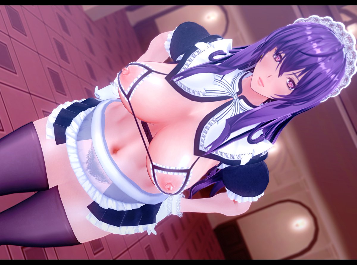 メイドのゲームにおけるHENTAIメイド化洗脳済みメイドさんによる施設の床掃除の図 