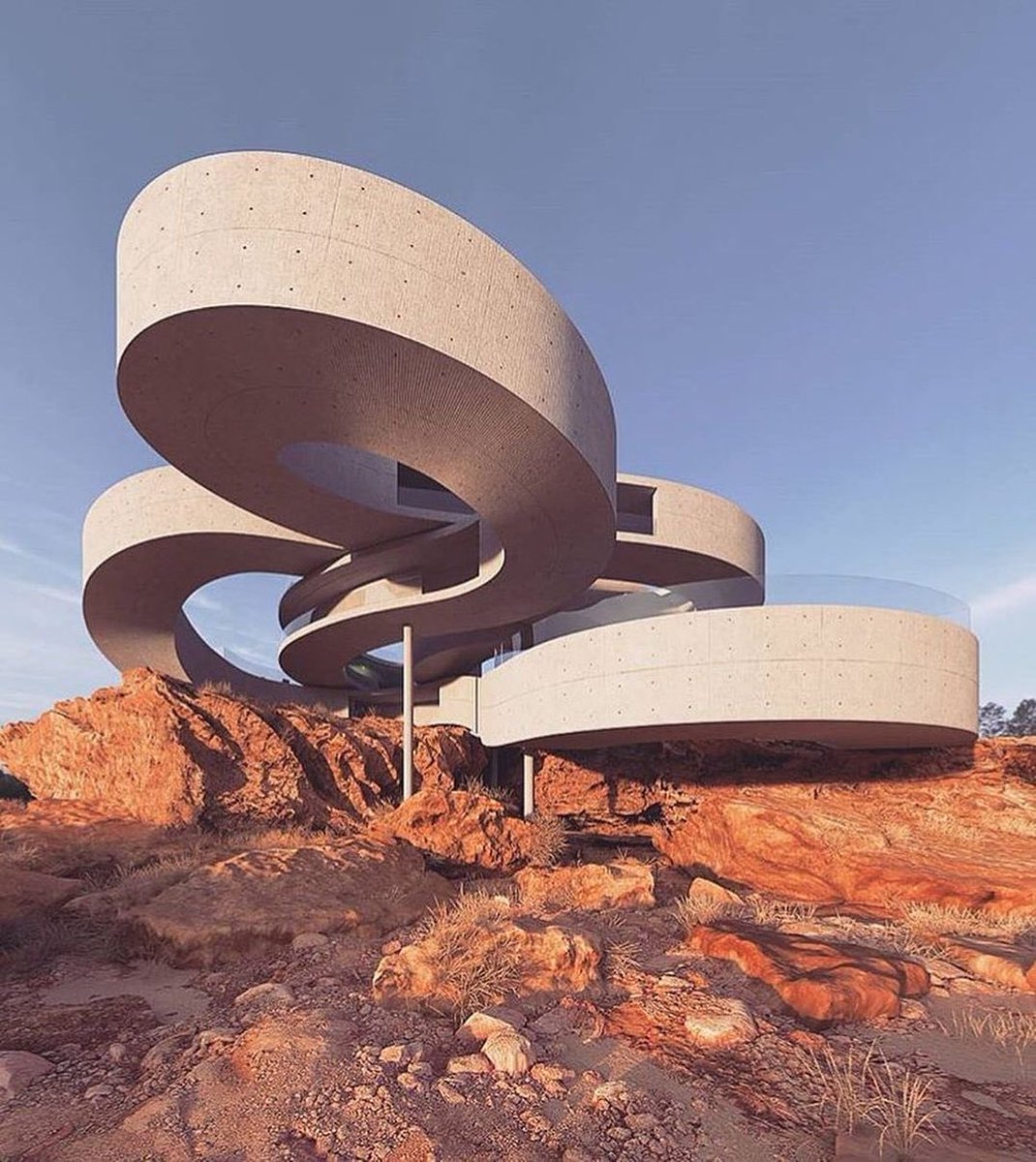 parametricarch's tweet image. Rock House 3, a fictional architectural concept designed by Amey Kandalgaonkar on top of the desert rocks.

🖋Designer: Amey Kandalgaonkar

#fictional #rockhouse #house #habitat #home #concrete #prefabricated #3dprinting