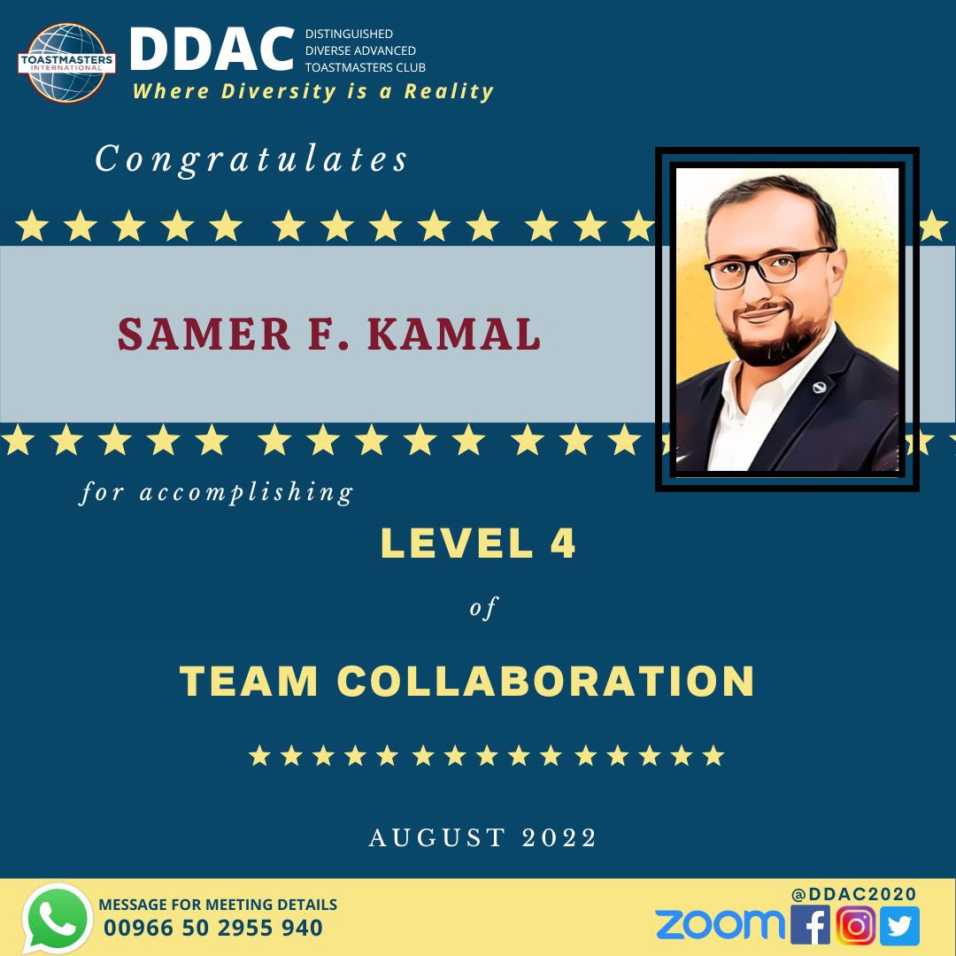 Let us all congratulate one of our dynamic leaders for completing Level 4 of his path Team collaboration.
