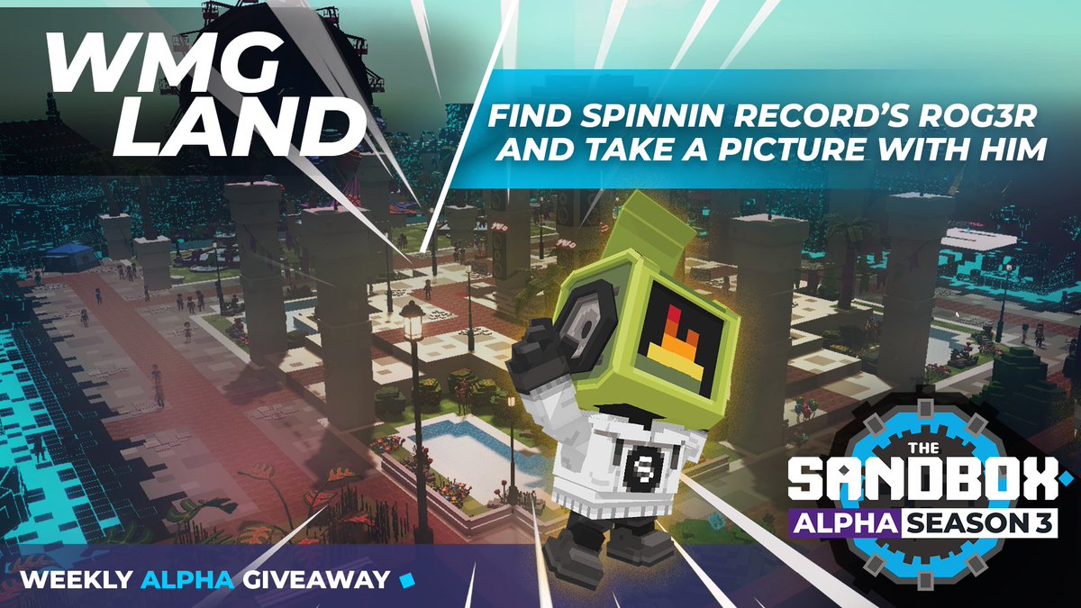 The Sandbox (@thesandboxgame) on Twitter photo #SandboxAlphaS3Giveaway WEEK#2
Find Spinnin Record’s Rog3r in the WMG Land and take a screenshot with him! 🤳🎚️ <a href="/warnermusic/">Warner Music Group</a>
For your chance to win an Alpha Pass - ENTER HERE ⤵️sandbox.game/en/season/cont… #SandboxAlphaS3Giveaway WEEK#2
Find Spinnin Record’s Rog3r in the WMG Land and take a screenshot with him! 🤳🎚️ <a href="/warnermusic/">Warner Music Group</a>
For your chance to win an Alpha Pass - ENTER HERE ⤵️sandbox.game/en/season/cont…