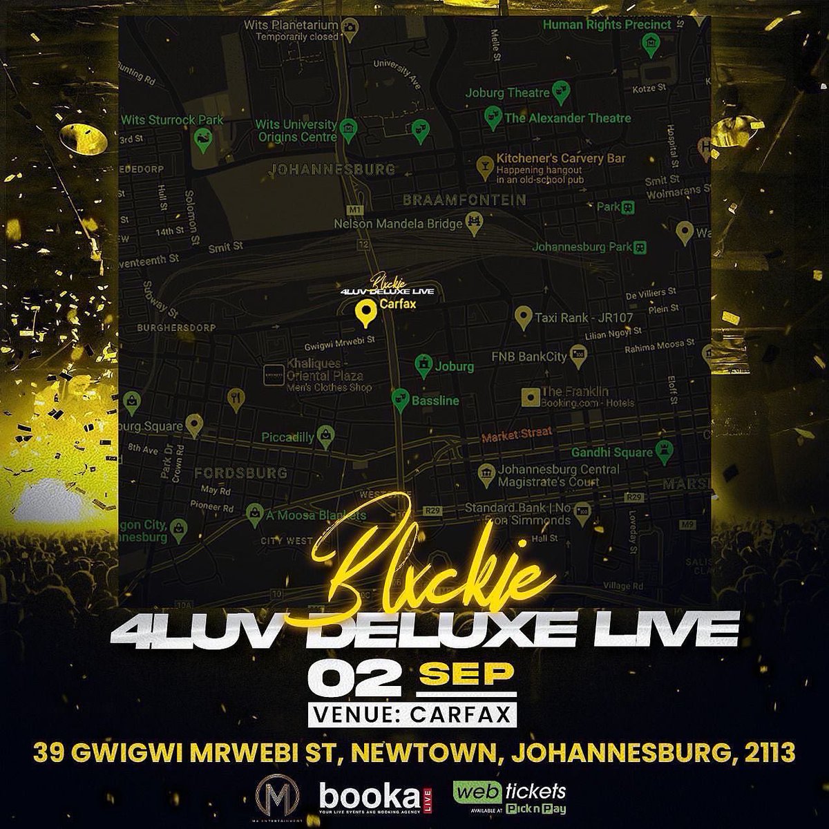 TheAloreGroup's tweet photo. Catch award-winning @blxckie___ 4LUVDLX Live Show, featuring a band and an exciting line up! 🚀😃 At @carfaxnewtown this Friday!

Be sure to get your tickets and go where the good vibes are! https://t.co/PRS2nxyPbH