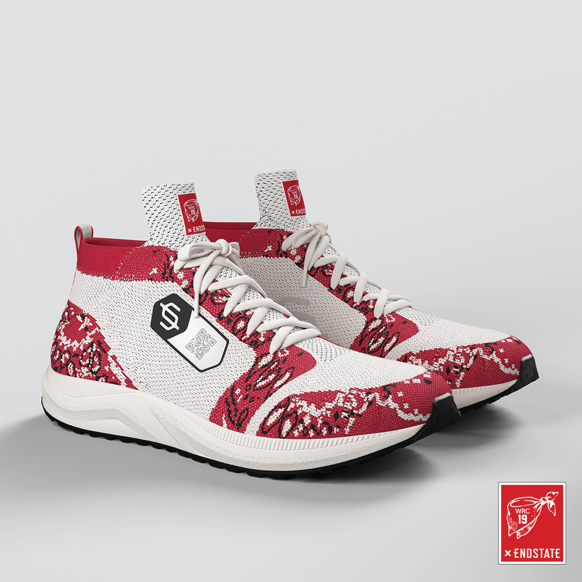 endstate's tweet photo. Endstate is honored to announce the Red Bandanna Sneaker in collaboration with the Welles Remy Crowther Charitable Trust. 100% of the proceeds for this sneaker drop will be donated to the Trust to further Welles Crowther’s legacy of heroism and community service. https://t.co/WhzTUxmDYL