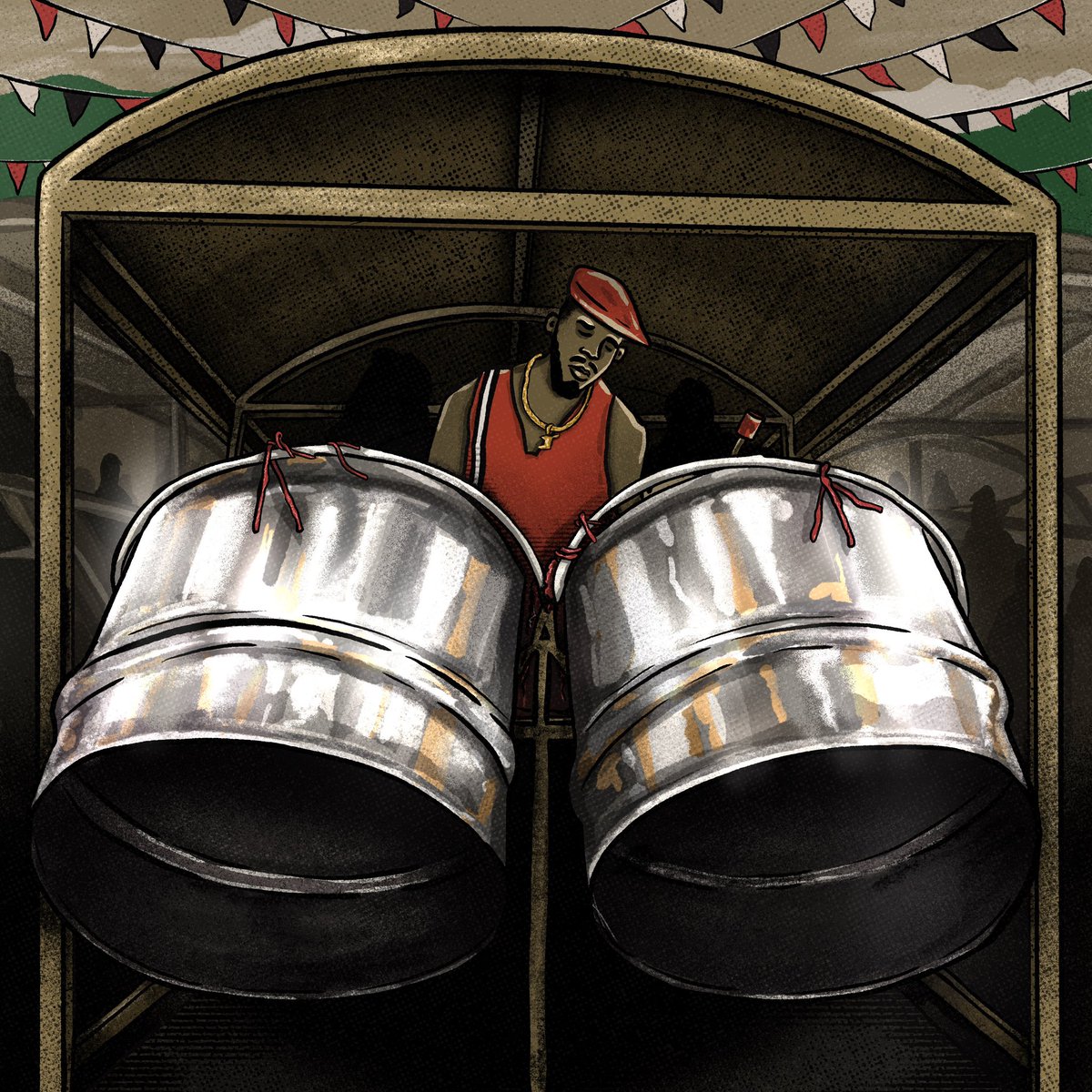 🛢My new NFT, “Pan Man,” minted today on the 60th anniversary of Trinidad &amp; Tobago’s Independence🇹🇹🇹🇹🇹🇹

⚡️This piece is now available at auction on <a href="/foundation/">Foundation 🌐</a> (see link below)

👉 foundation.app/@nicholashuggi…