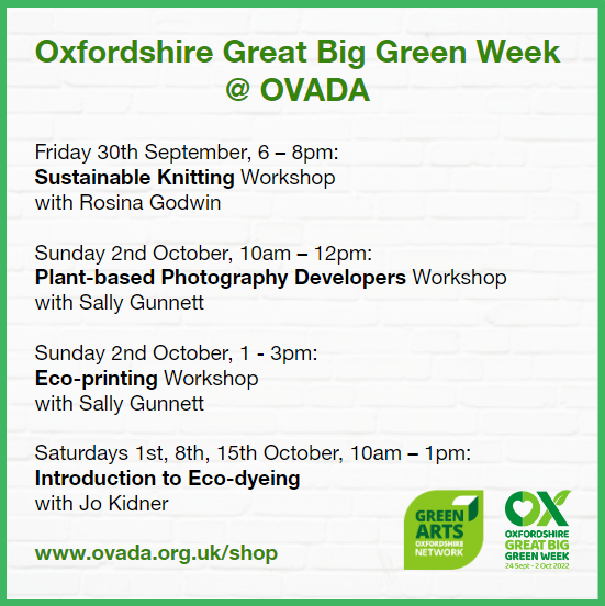 OVADA_Gallery's tweet photo. We're really excited to take part in this year's #GreenWeekOxon working with artists Rosina Godwin, Sally Gunnett and Jo Kidner to offer some inspiring and practical workshops that aim to support #sustainableartpractices https://t.co/QGOhq40BxX