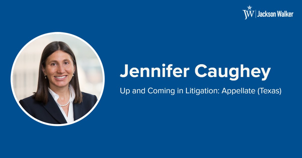 LitigationAlert's tweet photo. Congratulations, Jennifer Caughey! https://t.co/Z8t7O0EE9p

Jennifer chairs @Jackson_Walker's appellate section and a former justice of the Texas First Court of Appeals.
🔗 https://t.co/bLAHyDhDaS

#Chambers2022 #appellate #JWLitigation #litigation https://t.co/ZLhEYN7DOn
