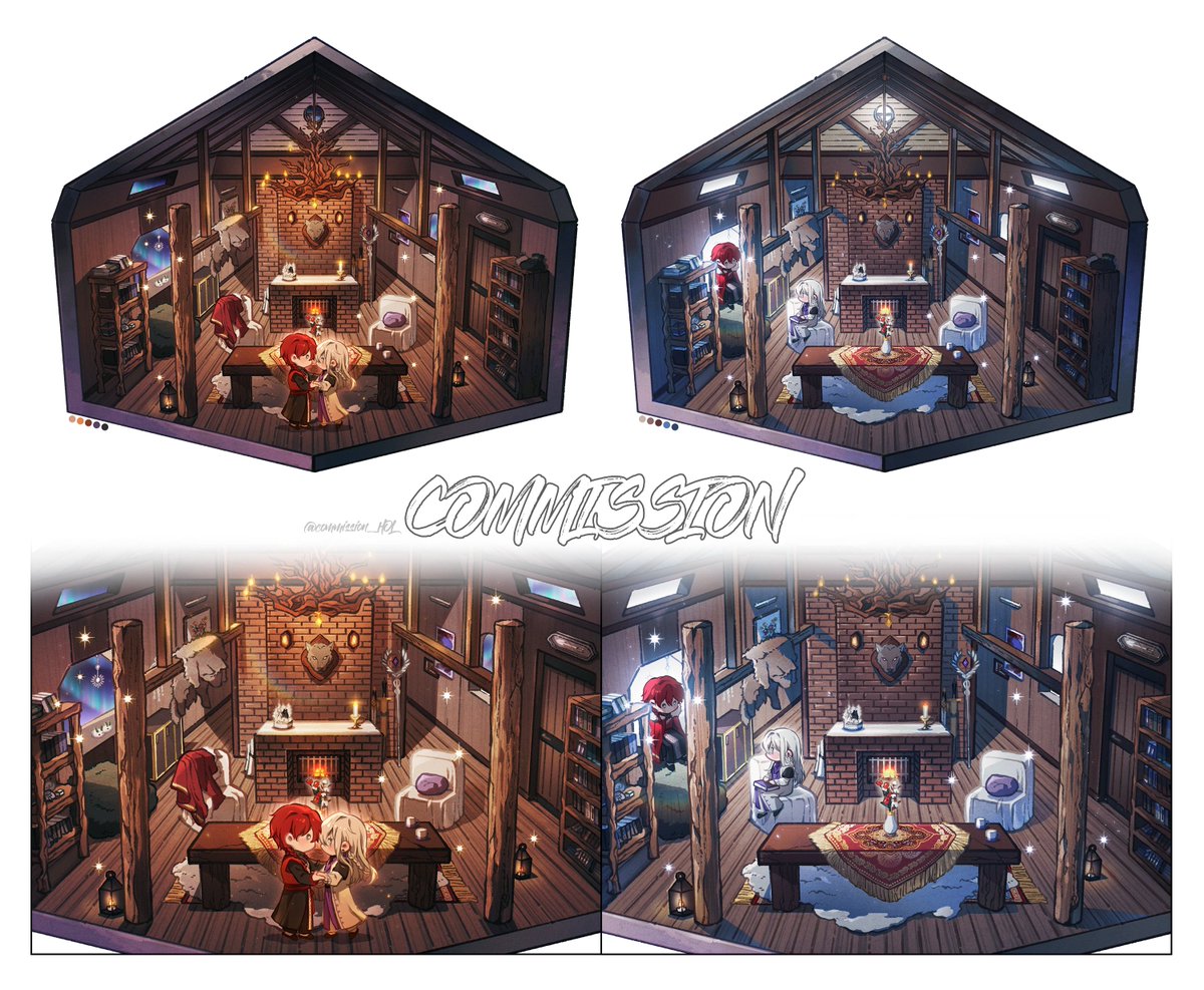 commission_HOL's tweet photo. ㅇㅉ님의 C타입-초코 방(SD 추가)을 작업했습니다!
통나무집 초코 타입은 또 오랜만이라 즐겁게 작업했고, 밤이지만 따뜻한 내부/ 차가운 느낌의 눈내리는 오전입니다..!☺️ 🛖🌨️ https://t.co/FcMI0YjLWm
