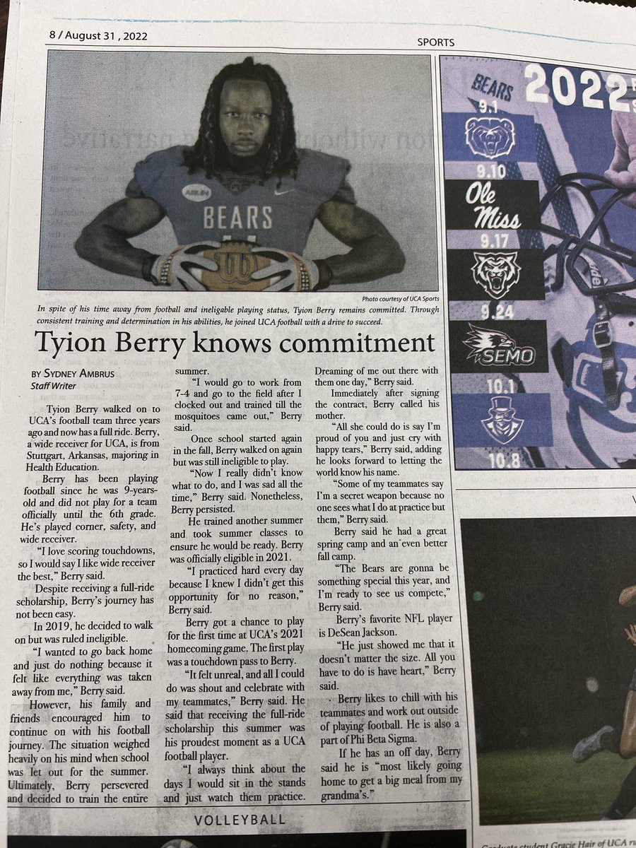 _tb2x2's tweet photo. Thank You @UCAEcho @sydneygabe for sharing my story! I hope it reaches someone that was in my situation to help them get back on the right path! You can grab a copy on the UCA Campus and the link will be out shortly. https://t.co/lDMlGcKAfR