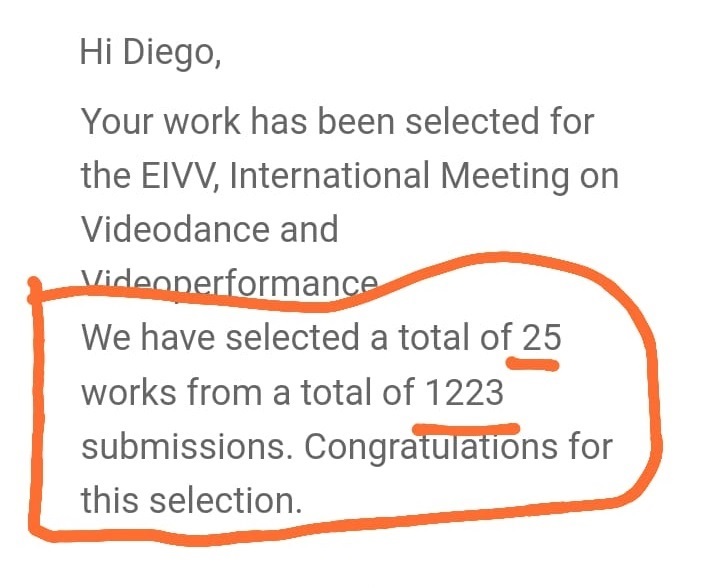 WOW! 😲 I woke up to this ravishing message. What a joy and honor to be one of the 25 selected from 1223 entries to participate in the International Meeting on Videodance and Videoperformance 2022. Let's gooo!!! ❤️😍