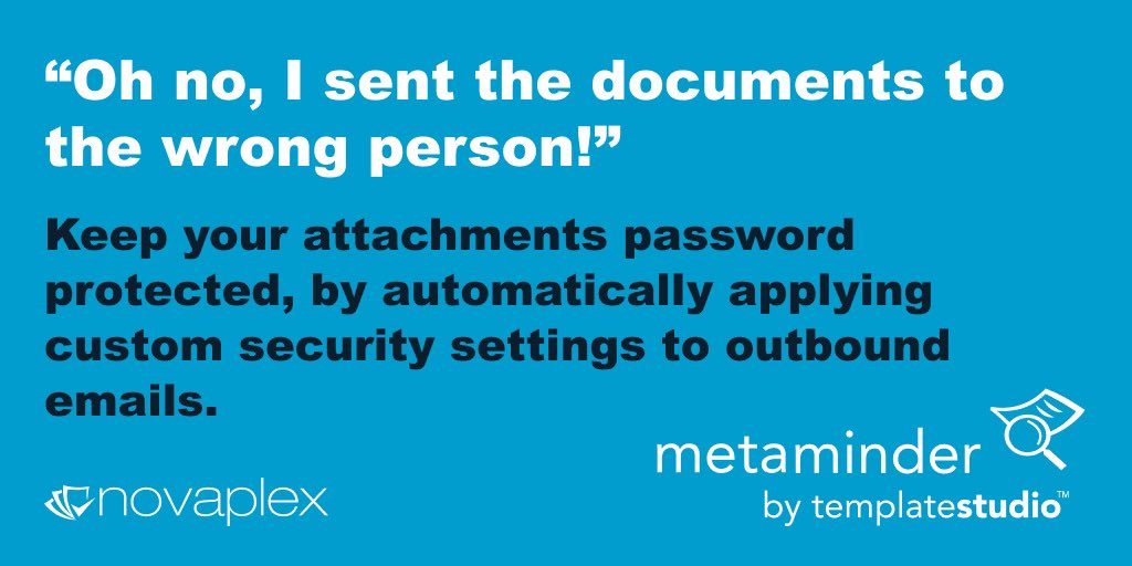 MSWordTemplates's tweet photo. Ever had that awful feeling when you've sent an email to the wrong recipient?  
Custom security settings, to meet your business needs, can avoid attachments getting into the wrong hands....
learn more https://t.co/5tWZZSAZGA
#business #security #software #email #metaminder https://t.co/8d4A6PRFHS
