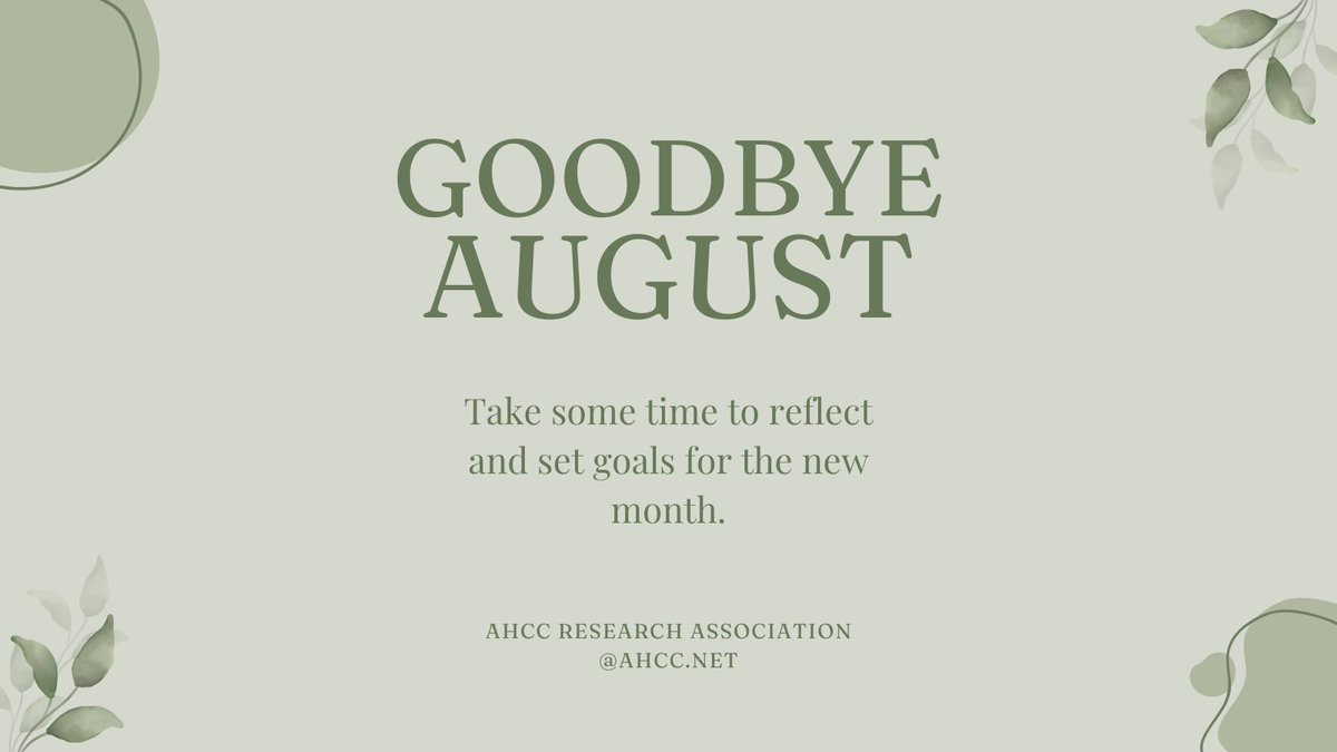 AHCCAssociation's tweet photo. Goodbye August #goodbye #August #reflect #setgoals #startagain #refresh #goals #taketimeforyou #important #necessary #healthylifestyle #healthychoices #healthy #liveyourbestlife #healthyinsideandout #supplementsthatwork #ahcc #therealdeal #triedandtrue #benefits #protection #now https://t.co/r8YF327eWE