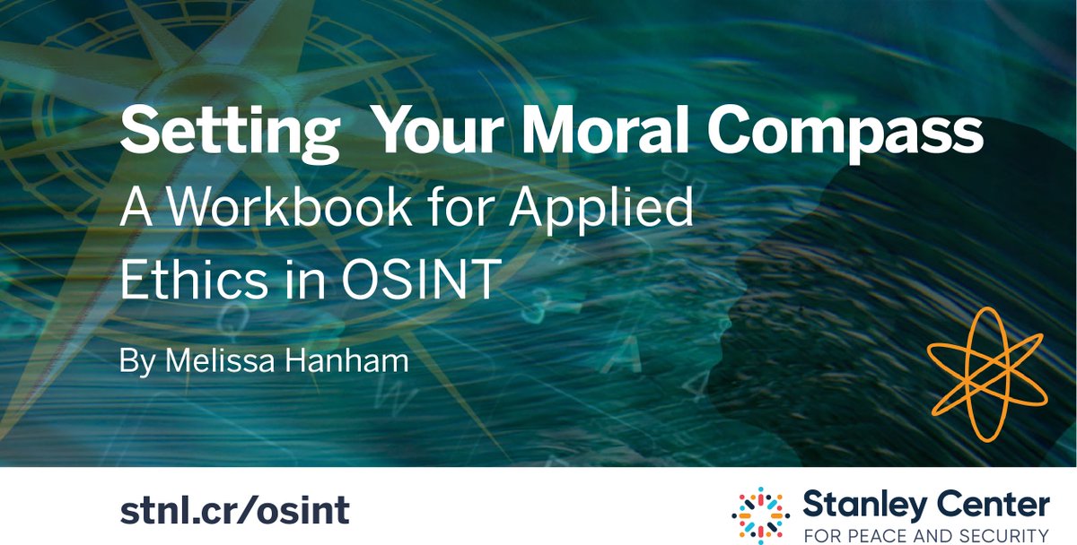 StanleyConnect's tweet photo. PUBLICATION: Workbook for Applied Ethics in #OSINT written by @mhanham &amp; published by @StanleyConnect. 📢

Six case studies challenge open source analysts to practice thinking through real-world #OSINTEthics dilemmas.

WORKBOOK ➡️ https://t.co/TtfRwp6X8I https://t.co/ntCLwzpc1w