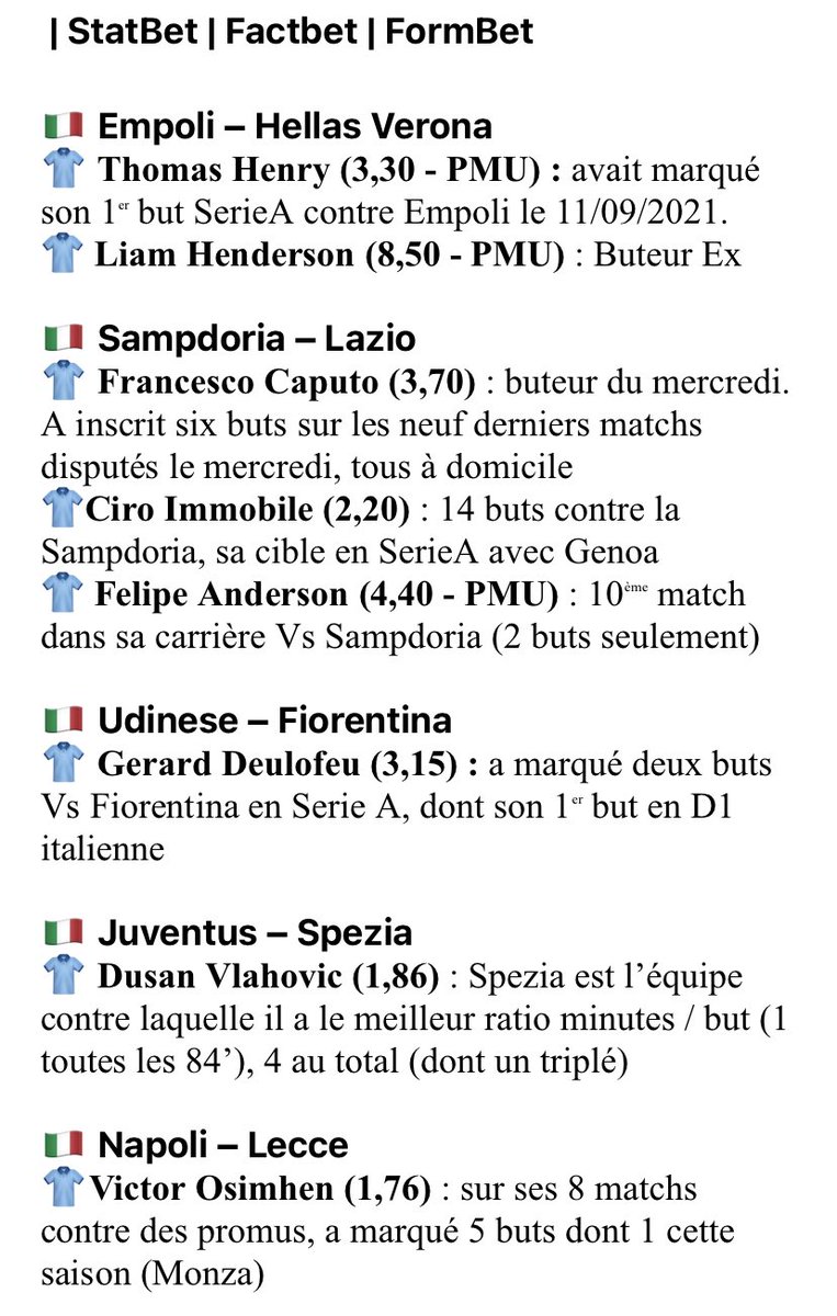 Drefherder's tweet photo. #StatBet #FactBet #Formbet #buteur

🗓 31/08

Quelques relevés statistiques et factuels 👇 pour les matchs du jour en 🇮🇹 🏴󠁧󠁢󠁥󠁮󠁧󠁿 🇳🇱 🇳🇴

❤️ à ceux qui vont RT et/ou Like 

#Football #TeamParieur https://t.co/tIPP32Mczd