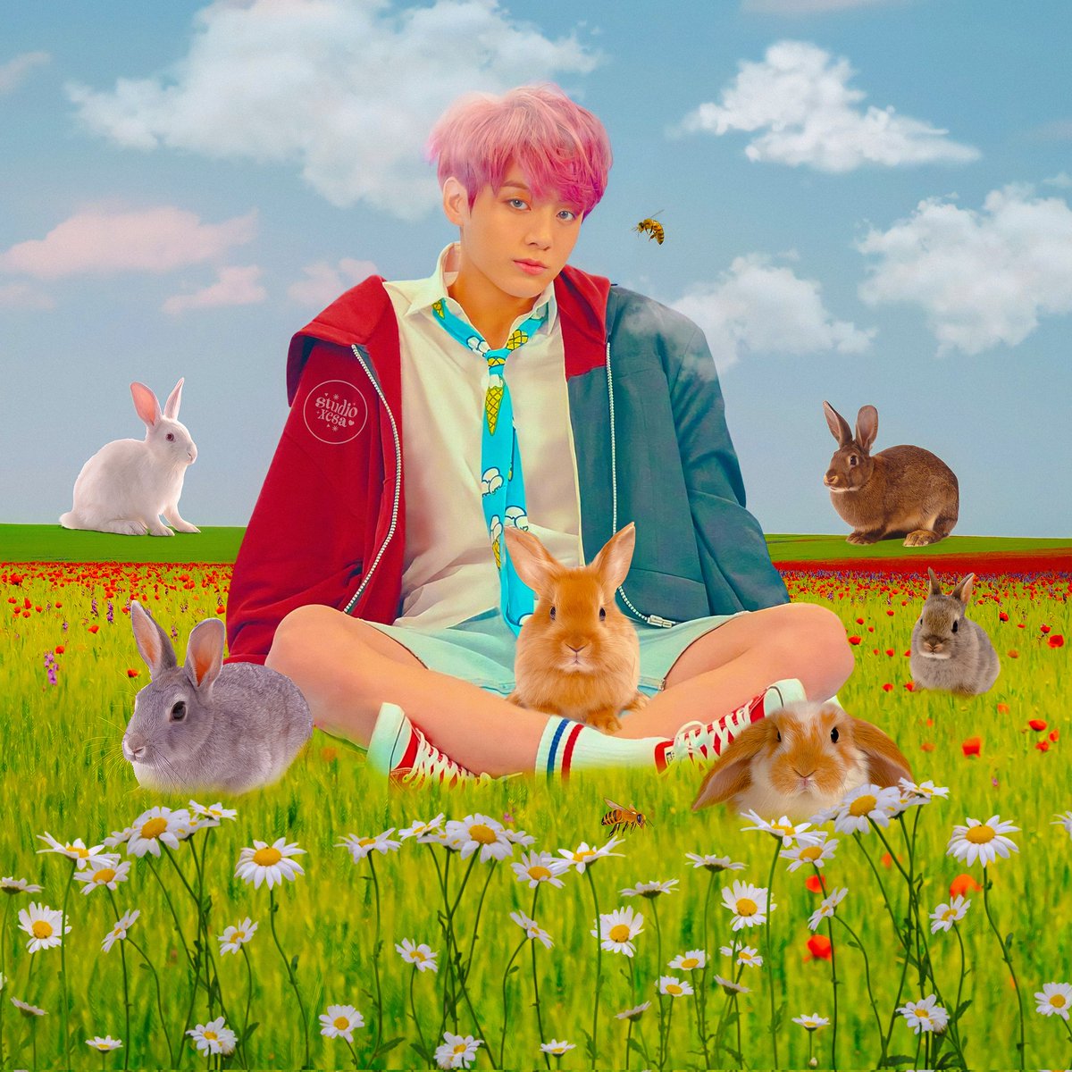 studio_xesa's tweet photo. september's greatest blessing 〜 

☁️* .🌷#HappyJungkookDay 🌼.° 🐰 https://t.co/D7wi9RCoMh