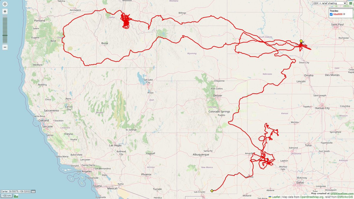stratoballoon's tweet photo. This morning @RavenAerostar #Thunderhead #HBAL600 completed its mission with landing 76 km SE of Alamogordo (NM) after more than 40 days aloft.
The images were taken near Woodward (OK) on August 22 by Jim Bradford. Full trajectory map based on data provided by @ADSBexchange https://t.co/BO3AWjfp4U