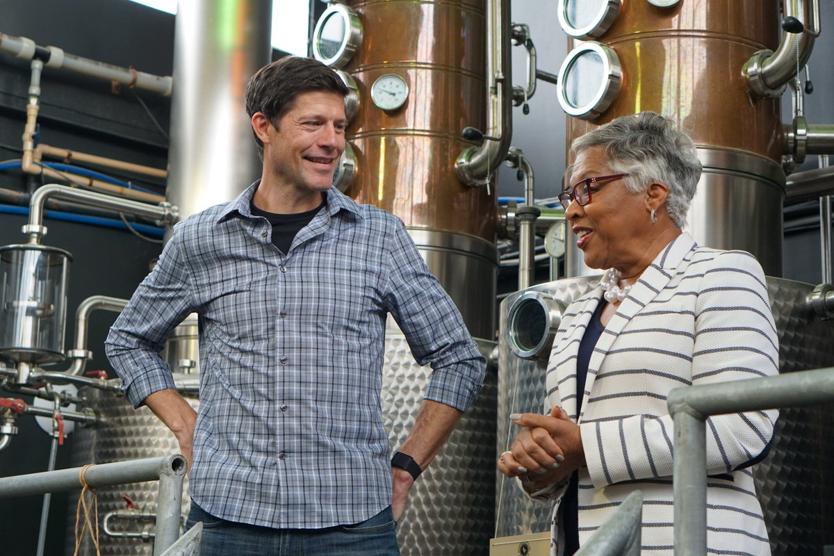 Thank you <a href="/RepBeatty/">Rep. Joyce Beatty</a> for visiting <a href="/Watershed_Ohio/">Watershed Distillery</a> Distillery! Across the country distilleries like Watershed are economic drivers in communities. Watershed exemplifies the close relationship btwn distilled spirits industry &amp; hospitality, tourism, ag &amp; manufacturing sectors.