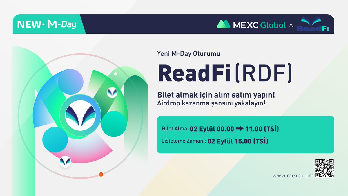 MEXC_Topluluk's tweet photo. 💰 #MEXCTürkiye @ReadFiGlobal $RDF Yeni M-Day Özel Etkinliği

🏆 100 Kişiye Toplam 500 $MX Hediye!

📌 Katılım: https://t.co/Tk5SaSbGjg

📌 M-Day: https://t.co/GWjAELm3V4

✅ Takip et: @MEXC_TR
✅ Takip et: https://t.co/RfMLedCIsH
✅ Beğen
✅ Alıntıla 5 kişi etiketle https://t.co/nr3CLxBDv8