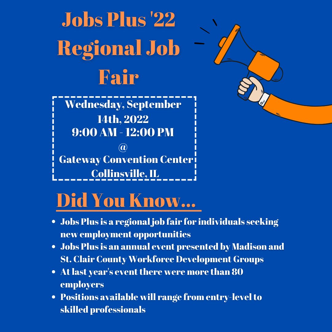 The 2022 Jobs Plus Event is just 2 weeks away!

Please see the attached flyer and share with all job seekers who may be interested!