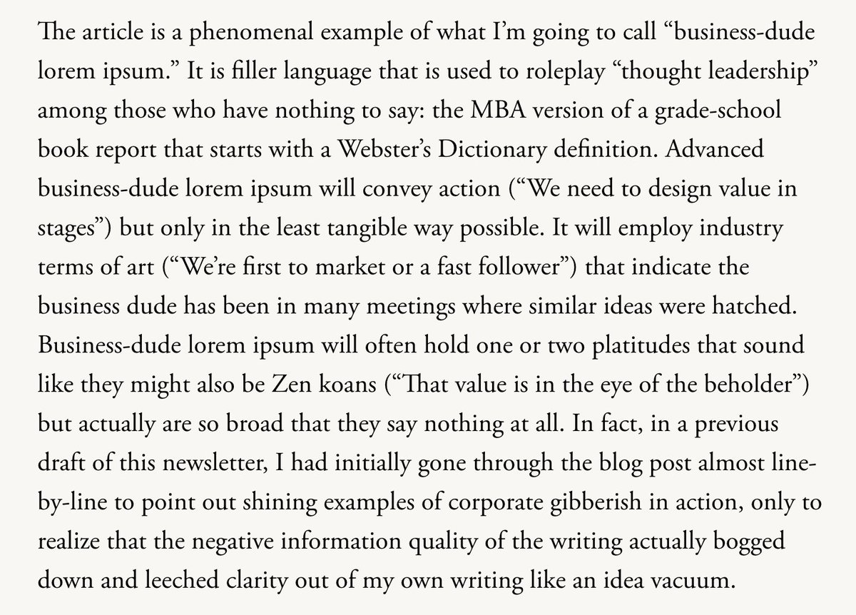I wrote about the scourge of people with titles like "evangelist" spouting senseless jargony buzzwords that produce a kind of negative information where you somehow know less about a subject after listening to them newsletters.theatlantic.com/galaxy-brain/6…