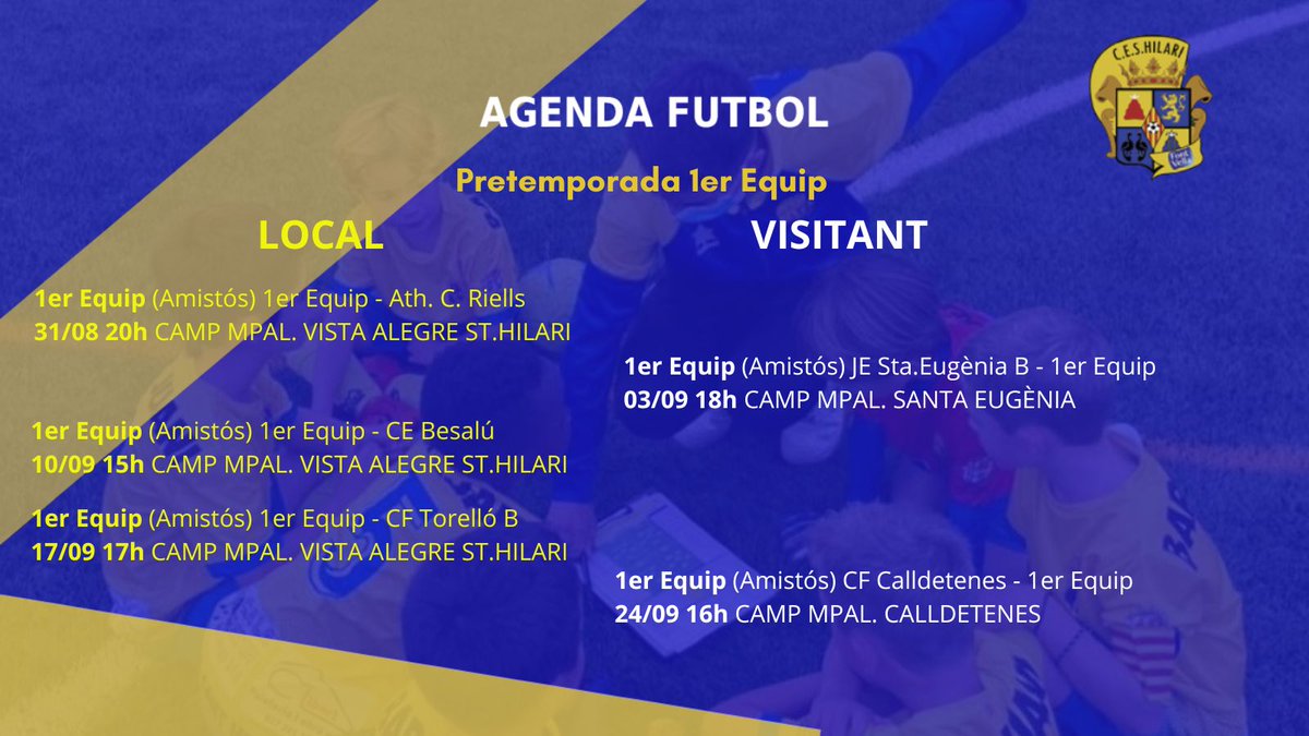 Benjapg's tweet photo. Us volem presentar els partits de pretemporada del nostre Primer Equip. Us hi esperem! https://t.co/cclG2ANUX8