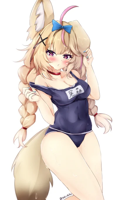 この夏めちゃ水着ぽるぽる描きました!!ありがとうホロサーマー!!!#絵まる 