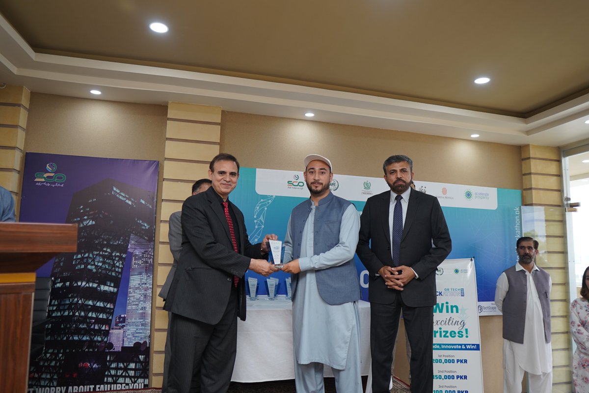 gb_hackathon's tweet photo. and confidence-boosting environment, and special thanks to our judges for selecting the top 3 best ideas for the pressing problems of Gilgit Baltistan.
A special thanks to Special Communications Organization - SCO, https://t.co/RKiSyCOt4N