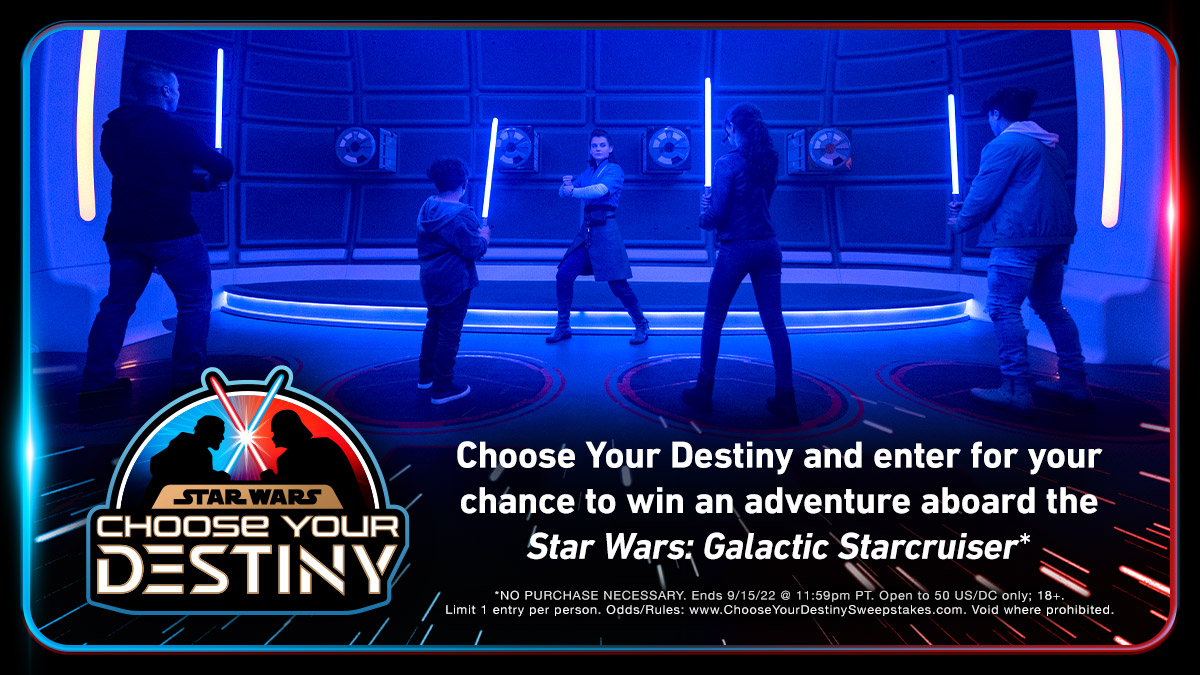 DisneyParks's tweet photo. Light side or dark side of the Force? #ChooseYourDestiny with Star Wars products from around the galaxy, and don’t miss your chance to win the #ChooseYourDestinySweepstakes! ✨ Read more on the Disney Parks Blog: https://t.co/kc53FvDkK6 https://t.co/0Ge3oWrAUv