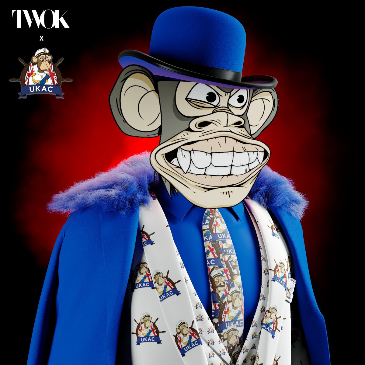 twokofficial's tweet photo. We're proud to announce @UKApeClub as our first collaborative NFT group partner 🐒

Our Discord is delighted to welcome the members of the biggest Blue Chip project out there in BAYC and we are excited have you as part of our community 🐺

(Enjoy the deriv @PaddyWarburton 😂) https://t.co/0h7HJVztuO