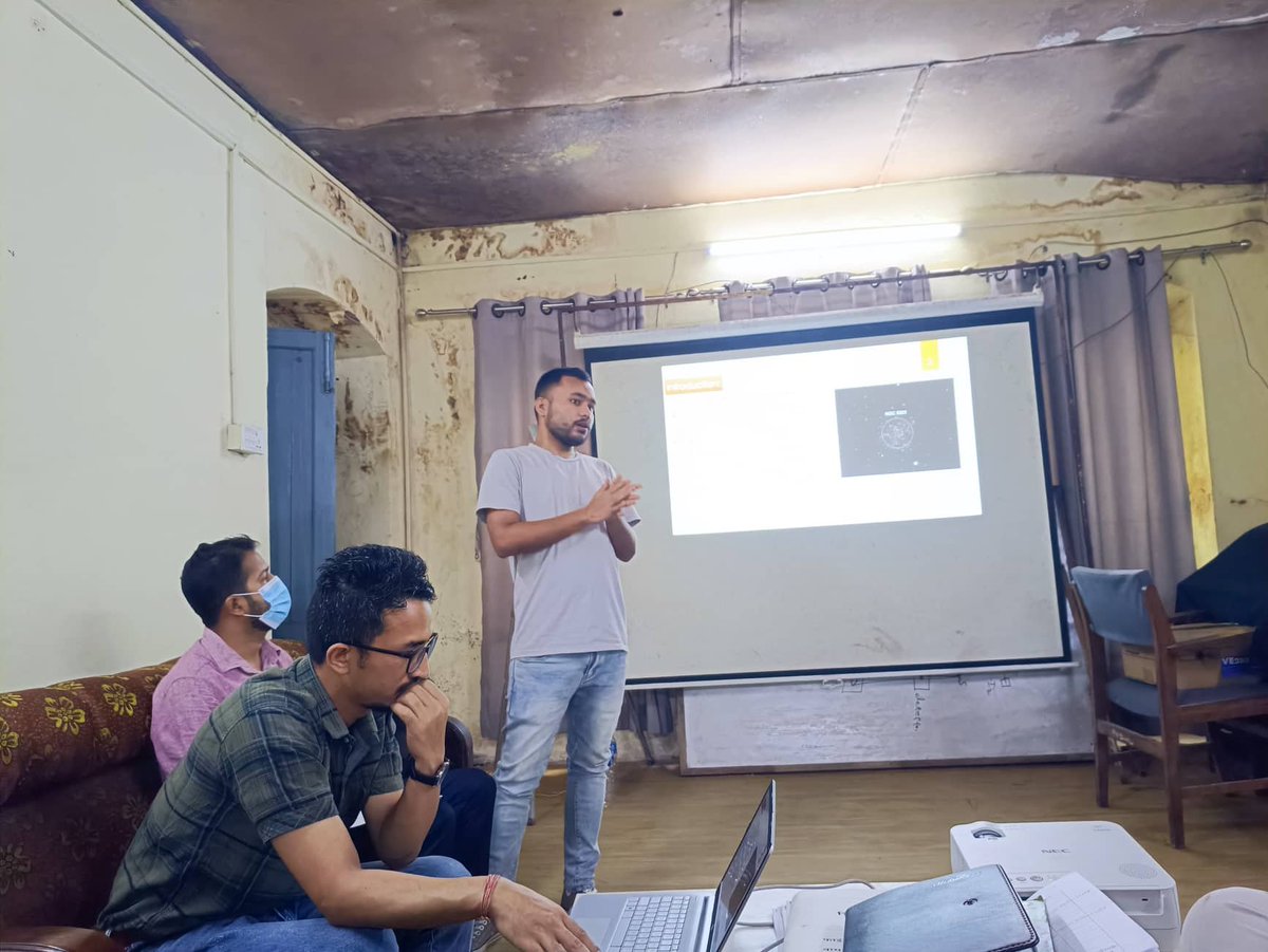 rajkpradh's tweet photo. Congratulations to all of you for the successful project defense today - @GhimireDiwash, Bhawana, and Bhupendra. Thank you Madhu sir for giving me such an opportunity. Project defense on Galactic Globular clusters.  #ESAGaia   #Pokhara_Astronomical_Society #Tri-Chandra College https://t.co/A0rytCRcPW