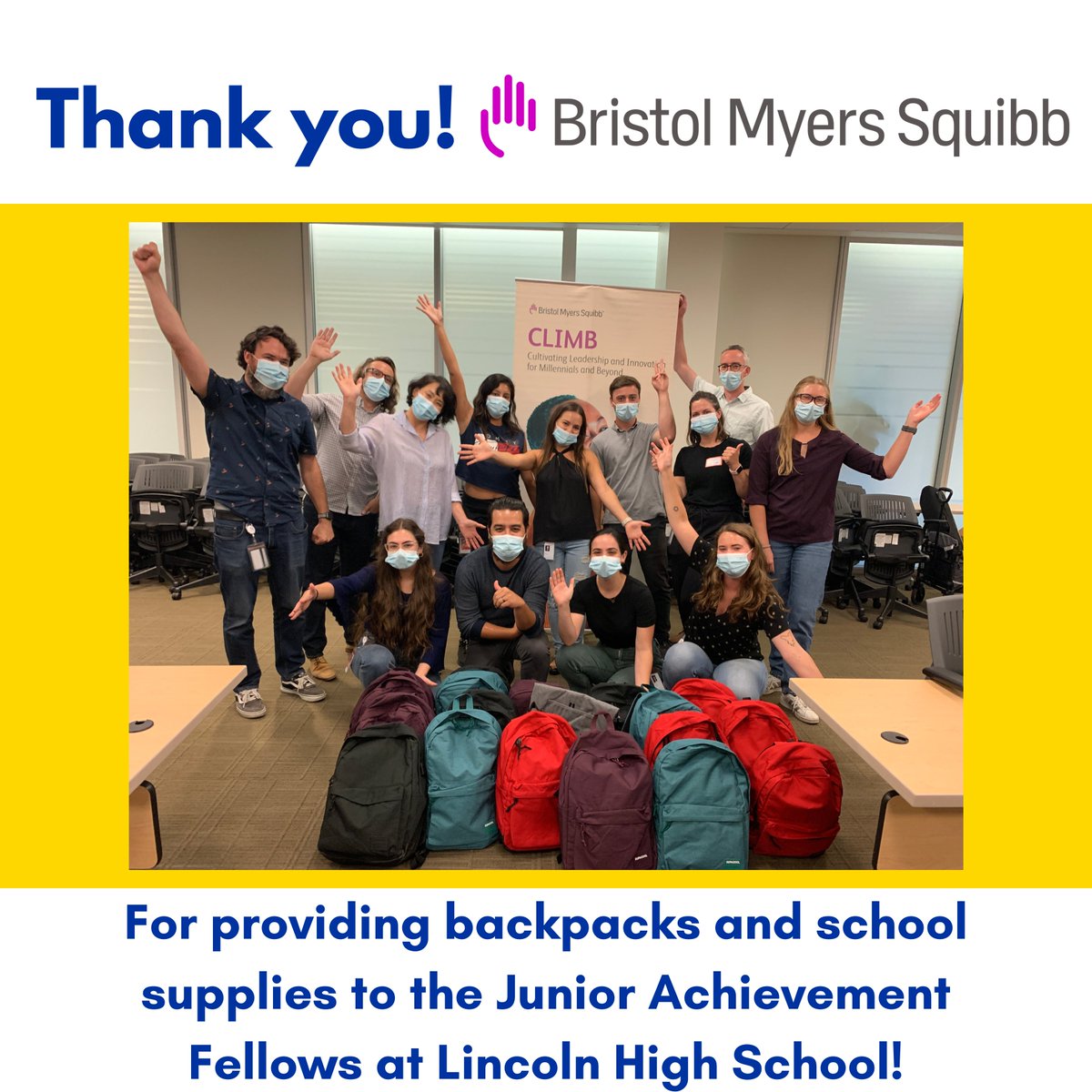 Life Science Cares San Diego (@ls_caressd) on Twitter photo Thanks to the team at <a href="/bmsnews/">Bristol Myers Squibb</a> the <a href="/JASanDiego/">JA San Diego</a> Fellows at <a href="/lincolnhighsd/">Lincoln High School</a> have all the required school supplies to start their senior year!
BMS employees provided backpacks full of everything the students needed - from binders to lunchboxes!
Thank you!!! 😀 Thanks to the team at <a href="/bmsnews/">Bristol Myers Squibb</a> the <a href="/JASanDiego/">JA San Diego</a> Fellows at <a href="/lincolnhighsd/">Lincoln High School</a> have all the required school supplies to start their senior year!
BMS employees provided backpacks full of everything the students needed - from binders to lunchboxes!
Thank you!!! 😀