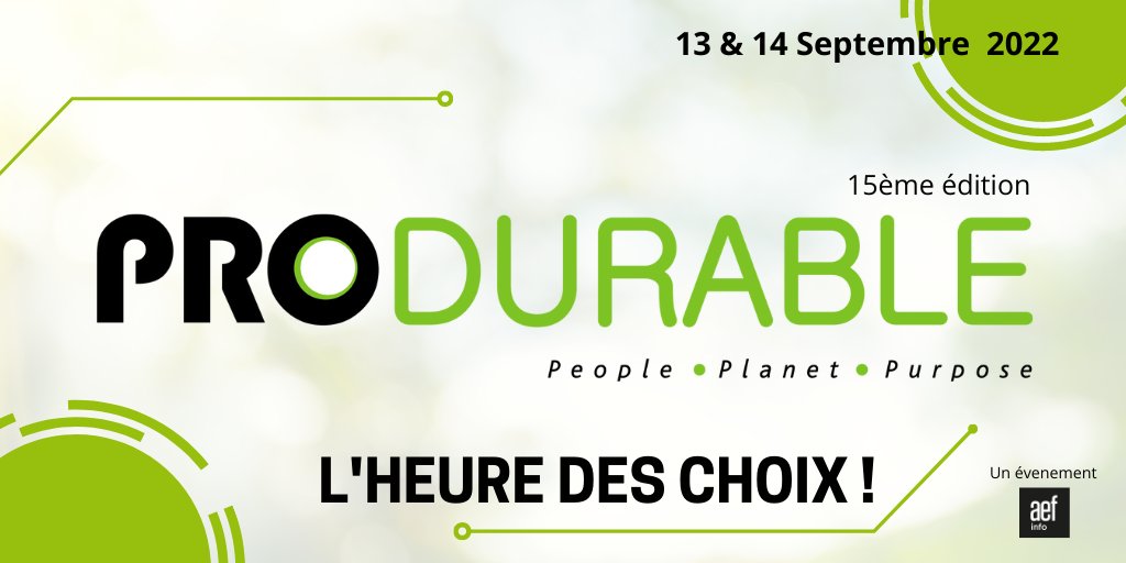 📆 <a href="/PRODURABLE/">Salon PRODURABLE</a> J-14
@WeLoop sera présent pour ce grand rendez-vous européen consacré aux Acteurs et Solutions pour l’Economie Circulaire. 
Rdv au Palais des Congrès à #Paris pour échanger autour de solutions environnementales innovantes🌱🤝
#economiecirculaire #innovation #acv