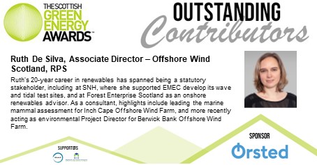 ScotRenew's tweet photo. Our Outstanding Contributors campaign is spotlighting successful women as part of the shortlisting process for the Outstanding Contribution Award at #SGEA22. This month: Ruth De Silva of RPS. https://t.co/E7e12unMst #SGEA22 @Orsted @HIEScotland https://t.co/Zzy3FBkts3