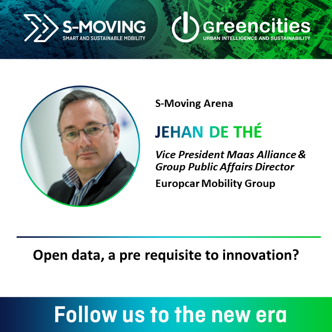 smovingforum's tweet photo. 🗣 @JehandeThe, Vice President Maas Alliance &amp; Group Public Affair Director Europcar Mobility Group, participará en la próxima edición de #GreencitiesMLG y #SMoving22.

📝 Espacio "S-Moving Arena" 👉 "Open data, a pre requisite to #innovation?"

📆 21-22 SEPT
📍 @Fycma https://t.co/1wnXuSBwUo