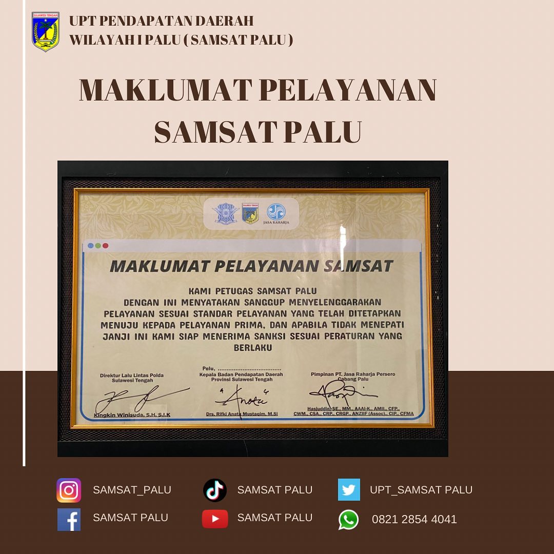 Seberapa Percayakah kalian pada kami?
Seberapa dekatkah kalian pada kami?🤔🤔
Jangan ada Jarak Antara kita🤗🤗

So Tunggu Apalagi Mari Bayar Pajak kendaraan kami siap Melayani anda semua dengan segenap Hati🤗🤗🙏🙏🙏

#ayobayarpajak
#samsatpalu
#bapendasulawesitengah