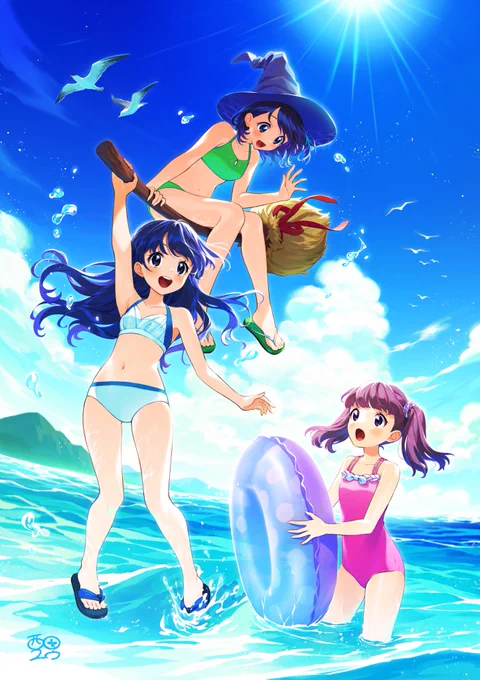 【コミッション】#SKIMA にて、少女たちの夏!!な一枚を描かせていただきましたご依頼いただきありがとうございます※水着イラストのためセンシティブ表示にしております。こちらのイラストの制作過程は、FANBOXで公開中です!(引用RT)#Commission  #potofu  