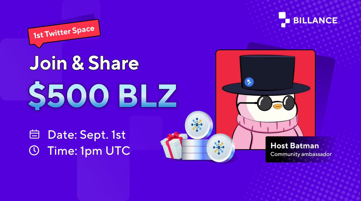 TapbitTurkish's tweet photo. 🚀Sizde 500 $ #BLZ kazanmak için yakında çıkacak olan #Billance Twitter Space'e katılın 🚀
⏰Tarih:1 Eylül 13:00 (UTC)
1⃣ @billanceglobal'i takip edin
2⃣ RT & 3 arkadaşını etiketle
3⃣ Doldur👉 https://t.co/9E0nKxnBx9…
4⃣ Hatırlatıcı ayarlamayı unutmayın https://t.co/CJBcbxYTOp… https://t.co/LDFWMN11dJ