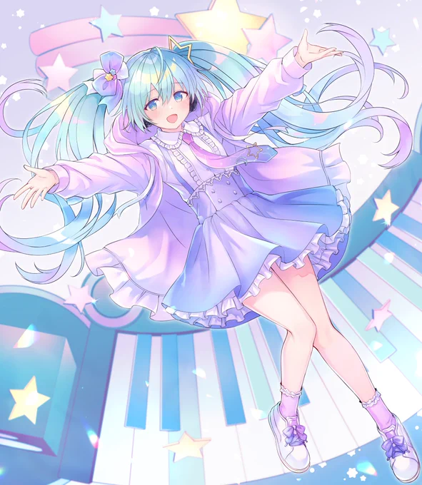 前描いたミクで生誕祭に便乗#初音ミク 