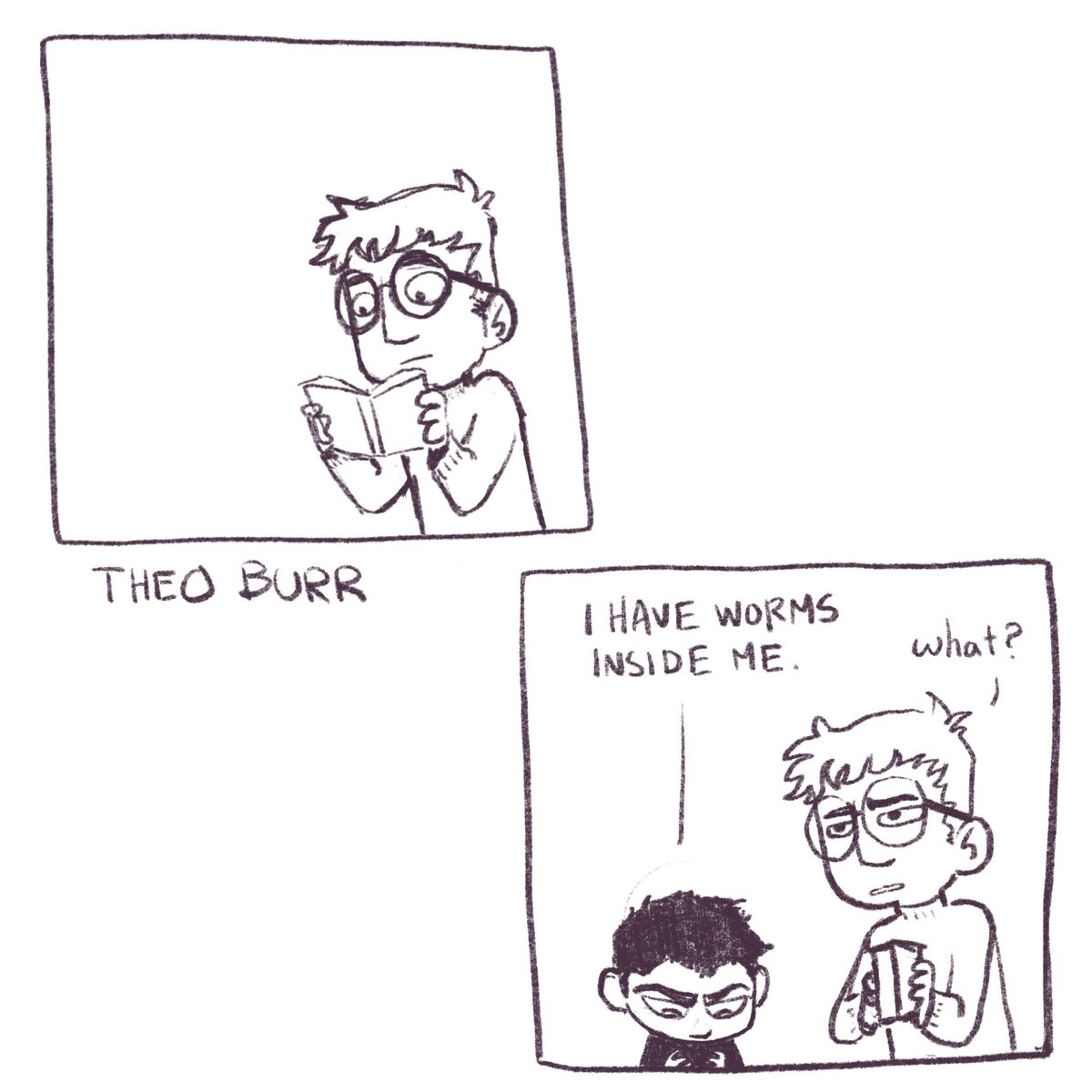 lambocalypse's tweet image. Palamedes learns that being a big brother can be hard work.

#palamedessextus #harrowhark