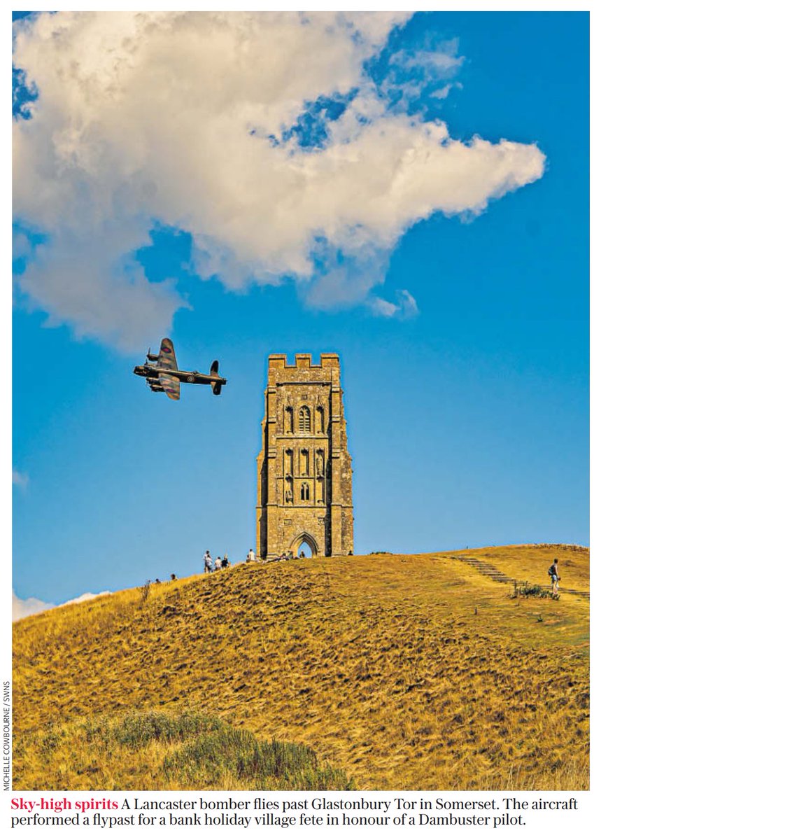 Glastomichelle's tweet photo. I'm not one to boast but 6 nationals today for my Lancaster over the Tor photographs from Monday...yay...well chuffed. https://t.co/RuGBtLcY0Y
