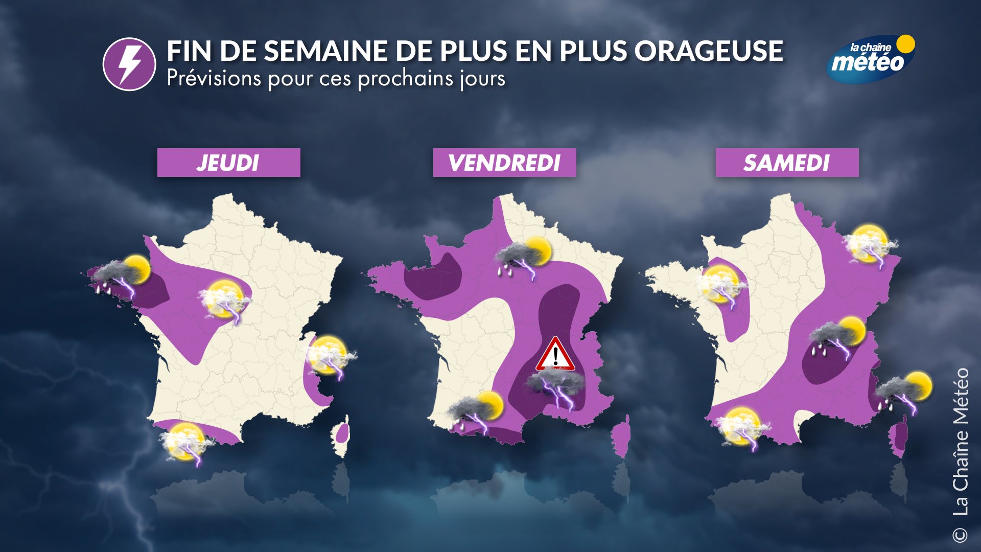 La Chaîne Météo on Twitter "⚡️⚡️Les orages en régression en ce milieu