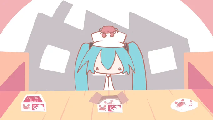 『かにのうた / 初音ミク』イラスト担当させて頂きました! 