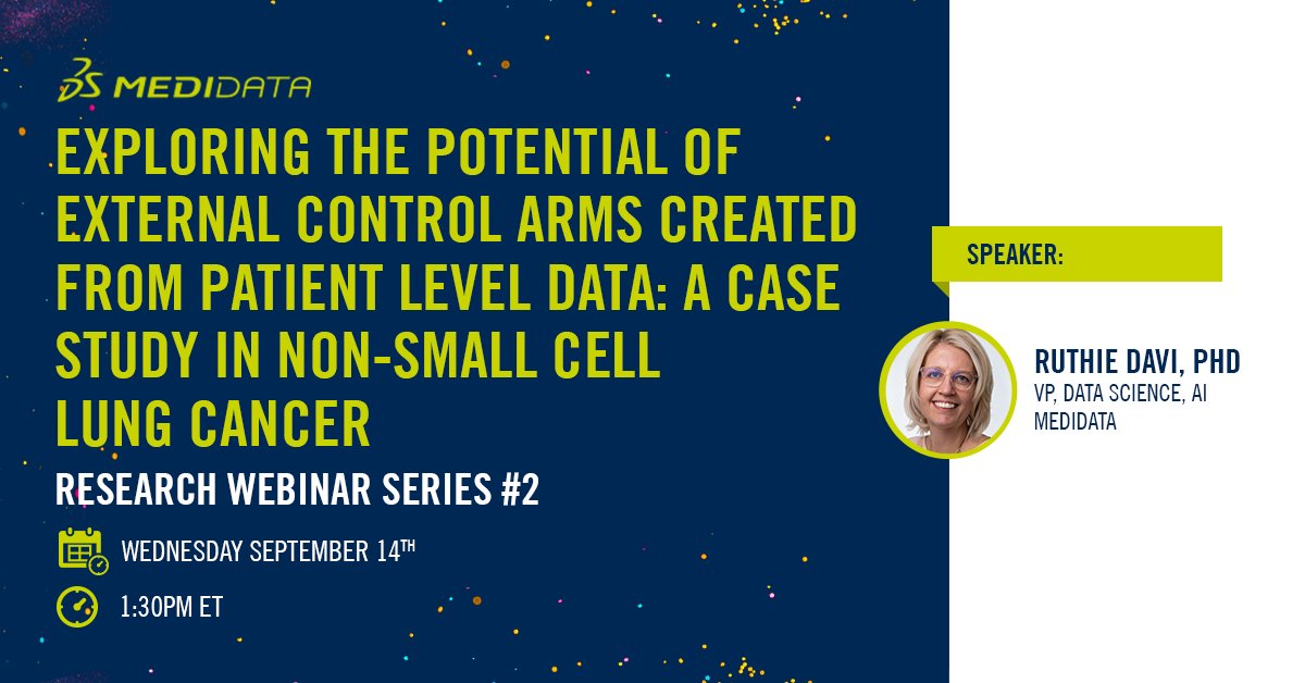 georgebiski's tweet photo. Can #ExternalControlArms support #ClinicalTrials recruiting randomized control groups? Join @Medidata's Ruthie Davi, PhD to learn how the Synthetic Control Arm® (SCA®) can accurately measure an investigational drug's effectiveness. Sign up: https://t.co/Y2WU3XwgWx
#AI #webinar https://t.co/XU6BuZOhIh