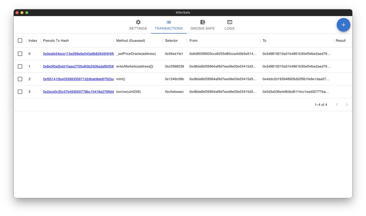 outoflegend's tweet image. Test in prod with MferSafe. #compound
`cast send --legacy --rpc-url http://127.0.0.1:10545 -f &quot;0x6d903f6003cca6255d85cca4d3b5e5146dc33925&quot; &quot;0x3d9819210A31b4961b30EF54bE2aeD79B9c9Cd3B&quot; &quot;_setPriceOracle(address)&quot; &quot;0x65c816077c29b557bee980ae3cc2dce80204a0c5&quot;`