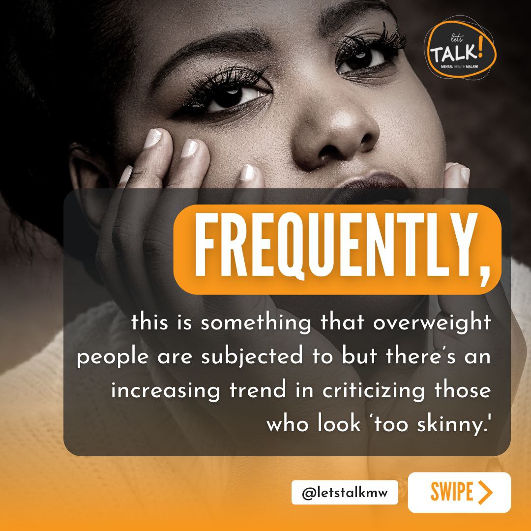 lets_talk_mw's tweet photo. Hey everyone!

Let's Talk Mental Health Malawi is back as we end this month of August with the topic 'Body Shaming'.

Follow us @letstalkmw

Creative design by @fortune_brands

#bodyshaming #bodypositivity #bodypositive #selflove #loveyourself #stopbodyshaming #loveyourbody https://t.co/N4ogElsNk9