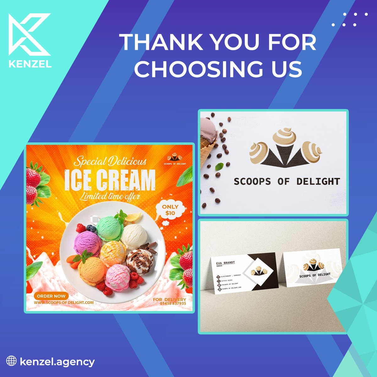 kenzel_Agency's tweet photo. We are proud to design the logo and visual identity for ,Scoops of delight 

https://t.co/bPKvkGVk86

#graphicdesign #visualidentity https://t.co/F9ImAUM7CO