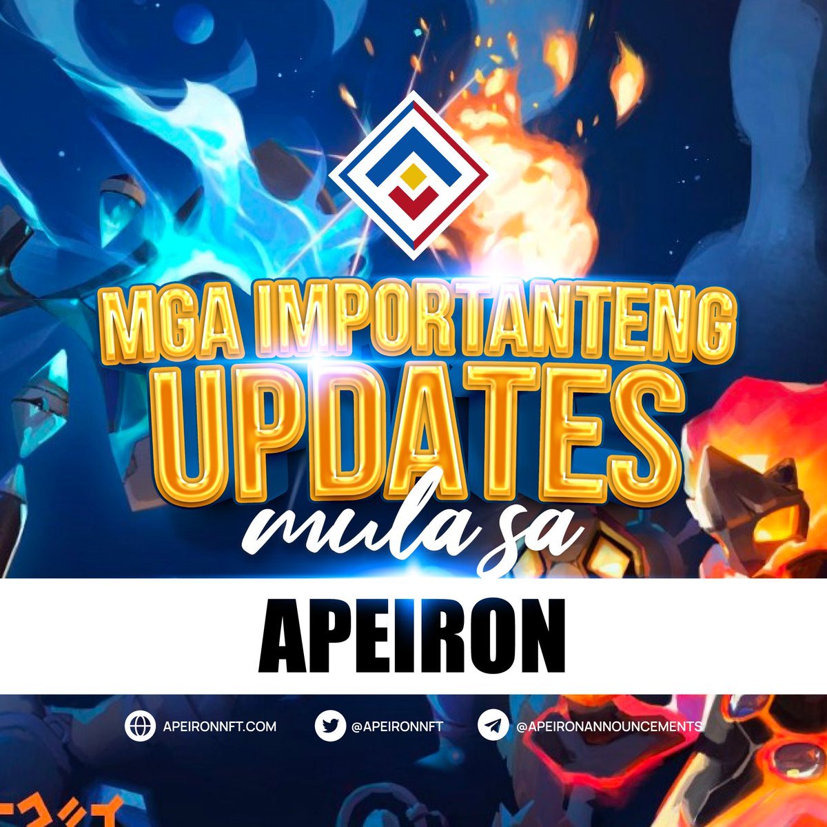 Mga importanteng updates mula sa Apeiron. 💫

🪐 Ang Celestial Conjunction ay GANAP NG FUNCTIONAL! Magsisimula na ang pagpaparami ng Normal Breeds sa sa Setyembre 1 at 3:00 PM. 🎉 Good news din dahil bababa ang mBH costs para sa Primevial Breeds. 💪

🔗marketplace.apeironnft.com/sanctuary/conj…