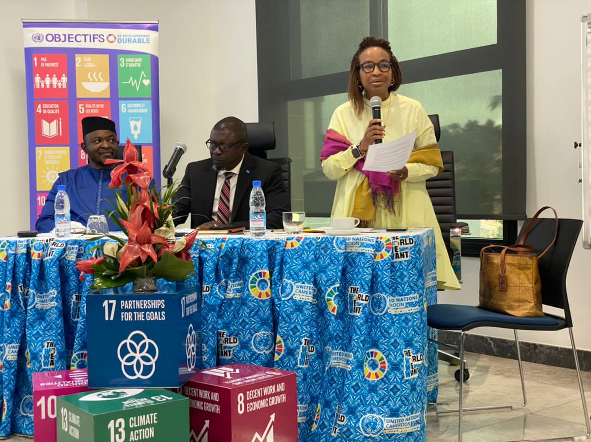 WFP_Cameroon's tweet photo. #Cameroon🇨🇲
#HappeningNow
@UN_Cameroon staff hold 3-day workshop to ensure proper reporting on achievements of #SDGs in the presence of UN RC @mznaab and @WanjaKaaria who co-chairs the results group 4
Focus is on using #UNINFO platform to enhance delivering as one UN agenda https://t.co/oDVto8HNsL