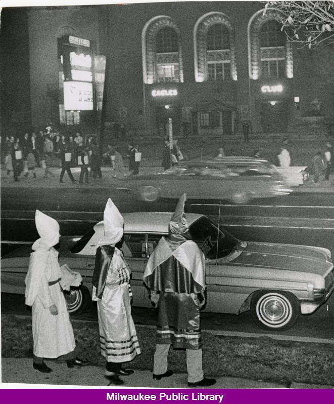 IsaacRowlett's tweet image. 56 years ago this week, the Ku Klux Klan marched openly in Milwaukee &amp;amp; Wauwatosa to defend the Eagles Club’s (now the Rave) “Whites Only” policy.