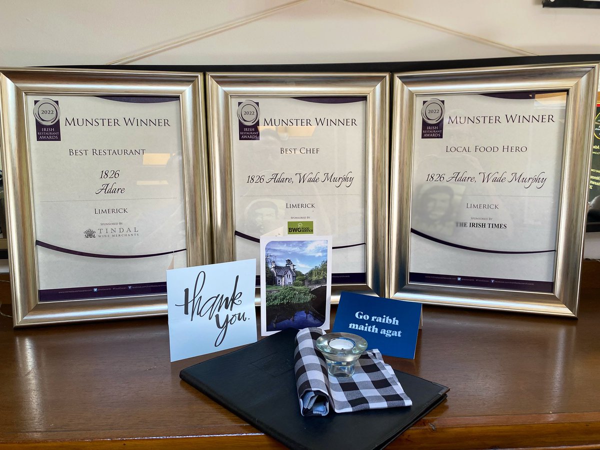 And there they are, all 3 of them. Go Team 1826 🙏🏻

#bestchef #bestrestaurant #foodhero 
#foodoscars2022 
<a href="/restawards/">IrishRestaurantAward</a>  <a href="/RAI_ie/">Restaurants Association of Ireland</a>  <a href="/IrishTimesFood/">Irish Times Food</a> <a href="/Tindalwines/">Tindal Wines</a> <a href="/BWGFoodservice/">BWGFoodservice</a>